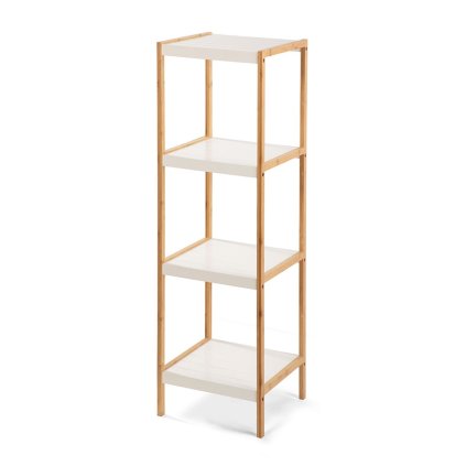404020 Bambusový regál STEPPA bílá (1)