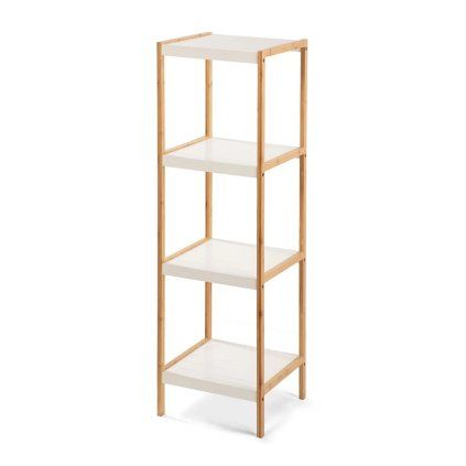 404020 Bambusový regál STEPPA bílá (1)