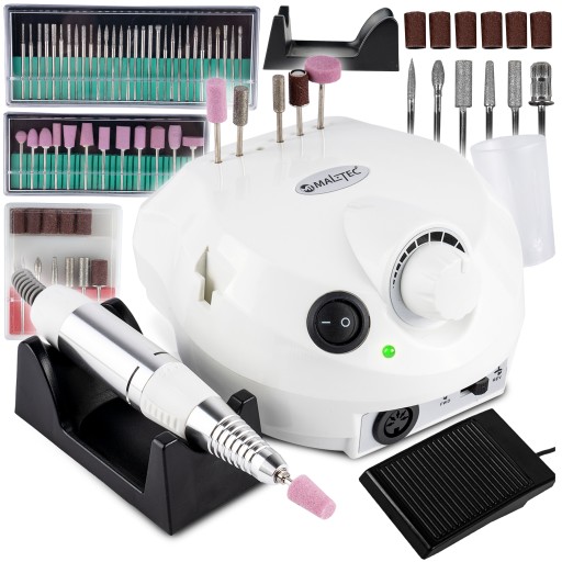 Levně Elektrická bruska BeautyPROF 65W – kompletní sada na manikúru a pedikúru s 54 nástavci, Twist&Lock systémem, tichým chodem a pedálem