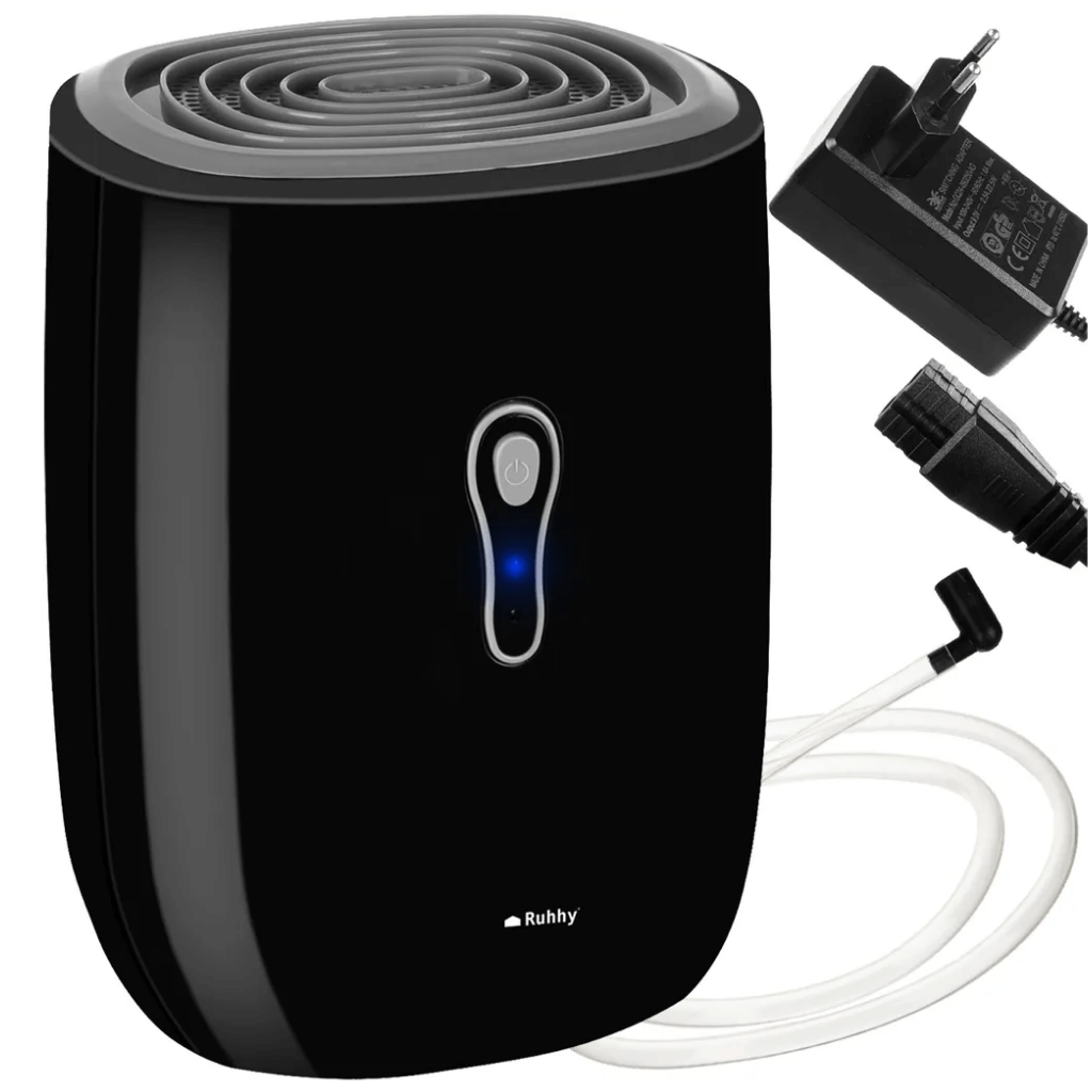 DryMini Tichý a energeticky úsporný odvlhčovač 300 ml/den pro místnosti do 25 m², černý