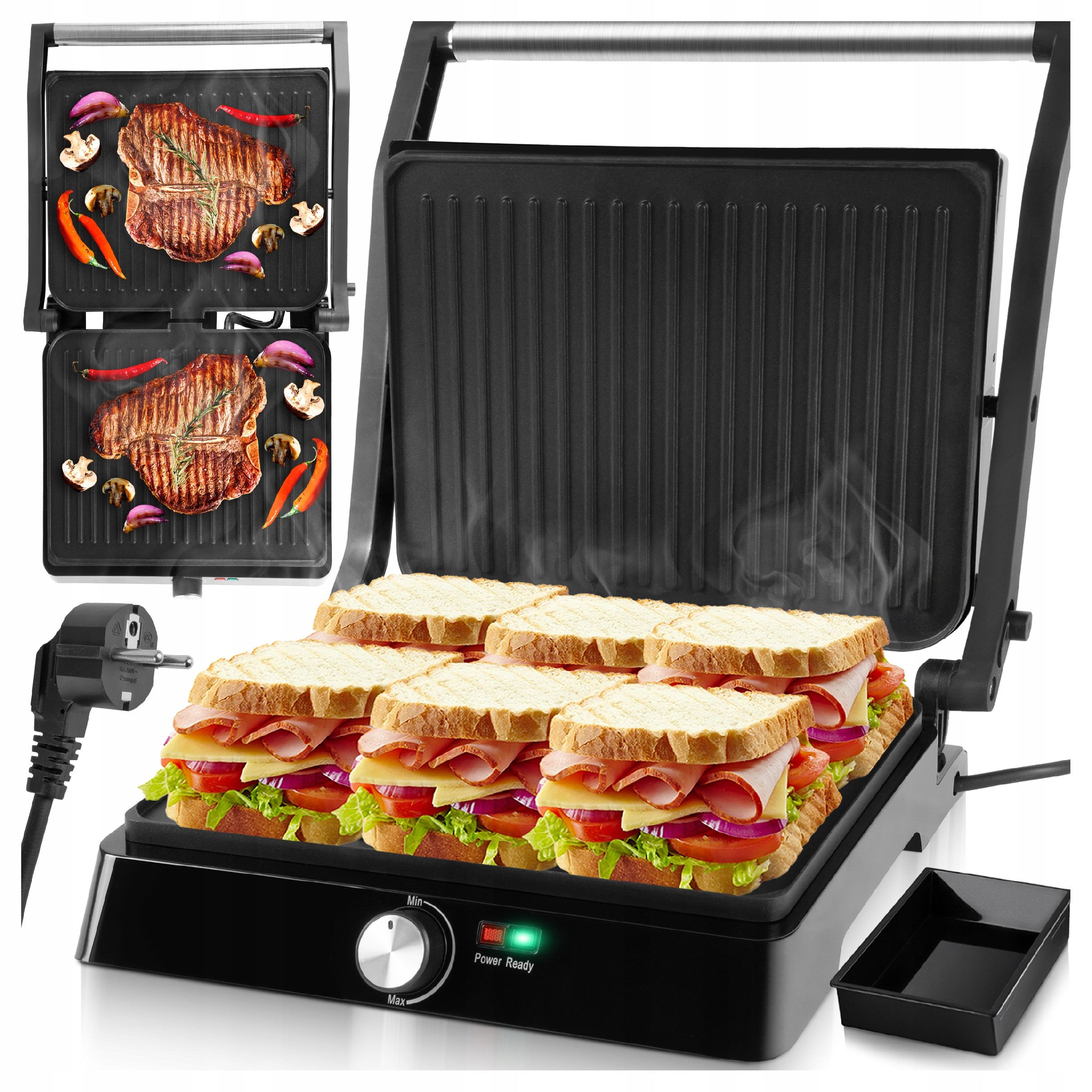 UrbanGrill Pro – kompaktní gril 180° s výkonem 2200 W a teflonovými deskami