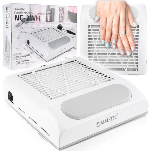 Levně NailClean Pro 80W – Profesionální odsávačka prachu na manikúru s ergonomickou podložkou a kazetovým filtrem bílá