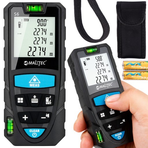 MeasureSmart 50m – Profesionální laserový dálkoměr s vodováhou a pouzdrem v sadě