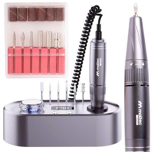 Levně Elektrická bruska SalonPro na manikúru a pedikúru s nástavci – profesionální kompletní set s regulací otáček a hlavou Twist&Lock