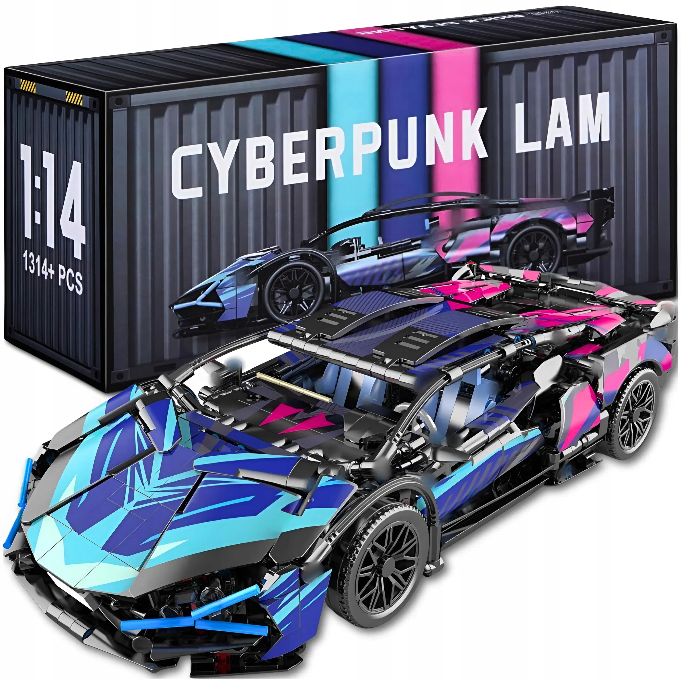 NeoBrick Lamborghini Racer – stavebnice sportovního auta 1314 dílků, futuristický design