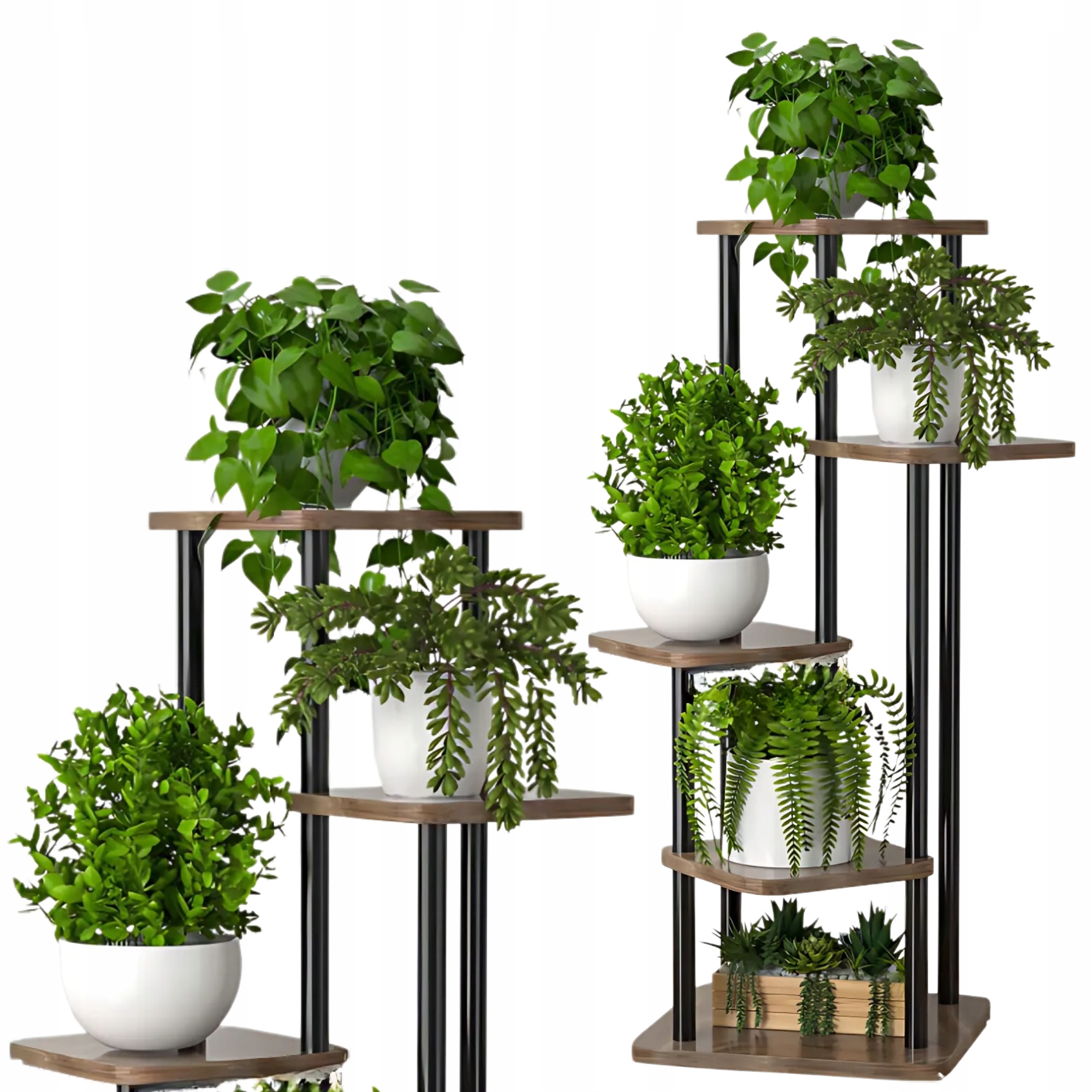 GreenTower stojan na rostliny 106 cm, 5 úrovní, dřevo/kov