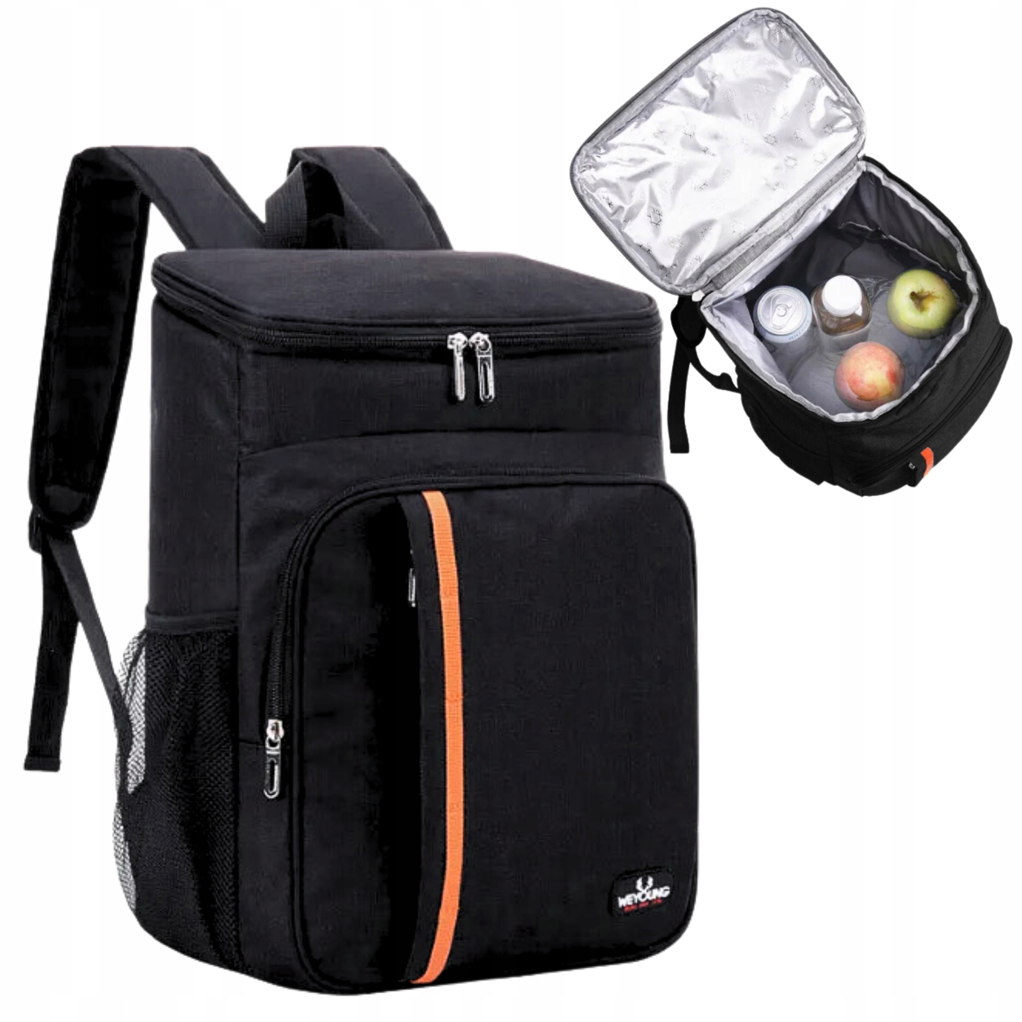ThermoPack 20L – termoizolační batoh, voděodolný, černý s oranžovým pruhem