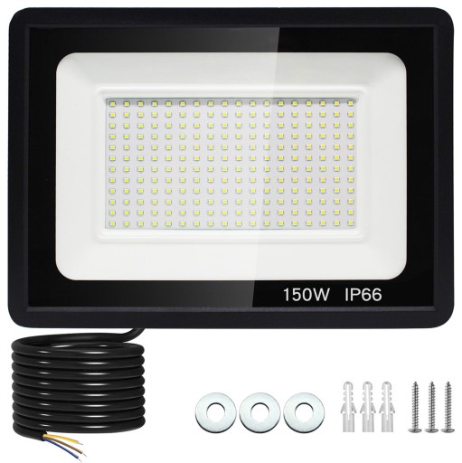Hewoy LED venkovní reflektor 150W – ultra jasný halogen 14500 lm, IP66, studená bílá
