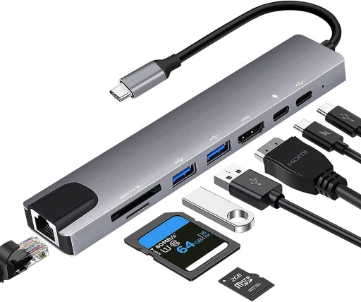 HyperConnect 8v1 – moderní USB-C rozbočovač s vysokorychlostním přenosem