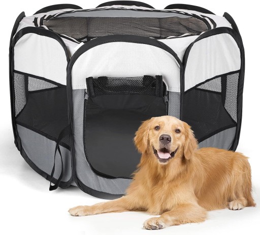 PetDome skládací ohrádka pro domácí zvířata se zipy a horním vstupem, 115 cm