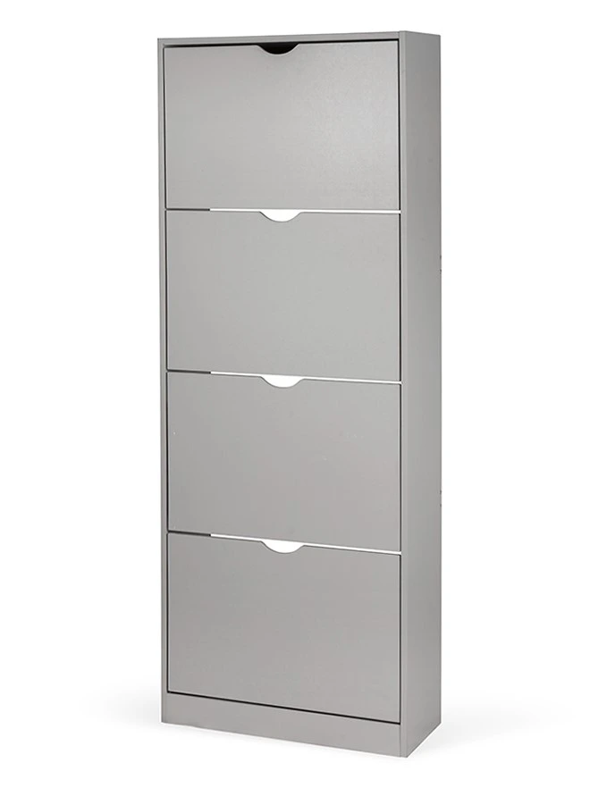 Levně Noela Botník se 4 přihrádkami šedý LUNARO