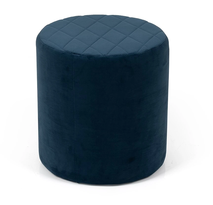 Levně Noela Sametový puf prošívaný CUBO modrý