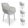 GABY křeslo šedé 4 ks