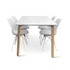 Dřevěný jídelní set Zaha bílý + 4x židle Eco bílá (3)