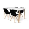 Dřevěný jídelní set Zaha bílý + 4x židle Gina černá (3)