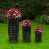Trio květináčů Elegance Black, 3ks, umělý ratan