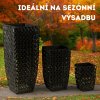 Trio květináčů Elegance Black, 3ks, umělý ratan