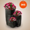 Trio květináčů Elegance Black, 3ks, umělý ratan