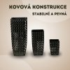 Trio květináčů Elegance Black, 3ks, umělý ratan