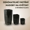 Trio květináčů Elegance Black, 3ks, umělý ratan