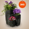 Trio květináčů Elegance Black, 3ks, umělý ratan