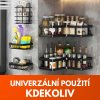 152118 3 elegantni koupelnova sada noir line 5 ks designovych uloznych polic z cerneho kovu se snadnou montazi