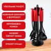 152202 6 deluxe cheff 6dilna sada kuchynskeho nacini v otocnem stojanu cervena