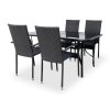 Zahradní jídelní set Klaudie černý + 4x židle PARIS (2)
