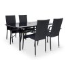 Zahradní jídelní set Klaudie černý + 4x židle PARIS (4)