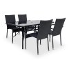 Zahradní jídelní set Klaudie černý + 4x židle PARIS KD (1)