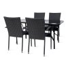 Zahradní jídelní set Klaudie černý + 4x židle PARIS KD (3)