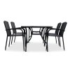 Zahradní jídelní set Klaudie černý + 4x židle ROMA (1)