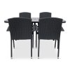 Zahradní jídelní set Klaudie černý + 4x židle ROMA (3)