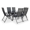 Zahradní jídelní set Klaudie černý + 6x židle Pia polohovací (4)