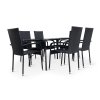 Zahradní jídelní set Klaudie černý + 6x židle PARIS (4)