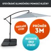 Set zahradní slunečník Hook pr. 3m šedý + závaží ZDARMA