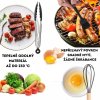 Chevara-Culinary 44dílný set do kuchyně – kompletní výbava na vaření, pečení a servírování, se stojanem, silikon se dřevem a nerez