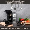 Sada 44 ks do kuchyne – kompletná výbava na varenie, pečenie a servírovanie, so stojanom, silikón s drevo a nerez