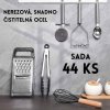 Chevara-Culinary 44dílný set do kuchyně – kompletní výbava na vaření, pečení a servírování, se stojanem, silikon se dřevem a nerez