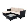 Stylová ratanová souprava – Rohové sezení pro 4 osoby s polštáři, stolem a odolným zpracováním pro každodenní relax na zahradě i terase