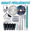 Kompletný aku set náradia 48V – kladivo, uhlová brúska, rázový utahovač, vŕtačka, okrúhla píla + 4x batérie