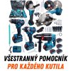 Kompletní Aku sada nářadí 48V – kladivo, úhlová bruska, rázový utahovák, vrtačka, okružní pila + 4x baterie
