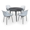 Zahradní nábytek stůl Wilder + 4x křeslo GABY šedé (4)