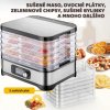 GUDO Výkonná elektrická sušička potravin s 5 platy - ideálna na zdravé maškrtenie, výrobu jerky, ovocných plátkov, zeleninových chipsov, sušených bylín aj maškŕt pre domácich miláčikov.