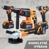 ULTTRON Profesionálna 4v1 aku sada náradia - uhlová brúska, rázový utahovač, príklepová vŕtačka/skrutkovač, príklepové/vŕtacie kladivo + sada príslušenstva a 3x batérie 21V NAVYŠE