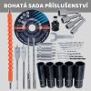ULTTRON Profesionální 4v1 aku sada nářadí - úhlová bruska, rázový utahovák, příklepová vrtačka/šroubovák, příklepové/vrtací kladivo + sada příslušenství a 3x baterie 21V NAVÍC