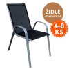 Sada 4-8× Zahradní kovová židle RAMADA stříbrná – praktická, pohodlná, stohovatelná