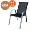 Sada 4-8× Zahradní kovová židle RAMADA stříbrná – praktická, pohodlná, stohovatelná