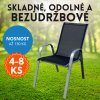 Sada 4-8× Zahradní kovová židle RAMADA stříbrná – praktická, pohodlná, stohovatelná