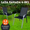 Sada 4-8× Zahradní kovová židle RAMADA stříbrná – praktická, pohodlná, stohovatelná